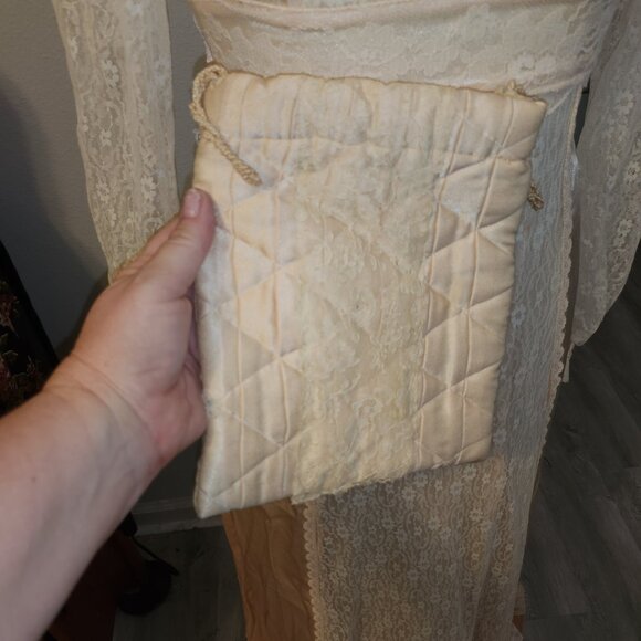 Vintage Gunne Sax Satin Gown (70's) WT - Picture 9 of 11